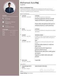 Scaffalista,cameriere,barista,pulizie,aiuto cucina