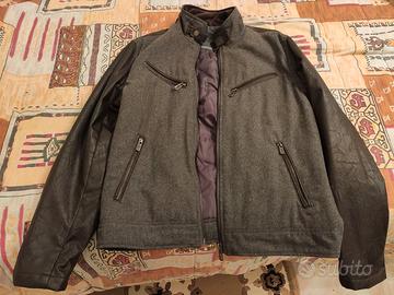 Giacca sportiva in pelle e tessuto taglia 48