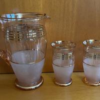 Set  2 bicchieri  con brocca vintage da collezione