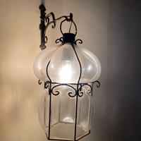 coppia applique-lampada Lanterna vetro ferro