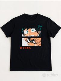 T-shirt nera My Hero Academia – Deku e Bakugo