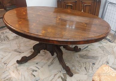 Tavolo otto-novecentesco in radica di noce