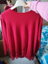 Maglia lunga rossa con fiocchetto