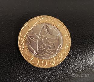 moneta da 1000 lire 1997 con errore di conio