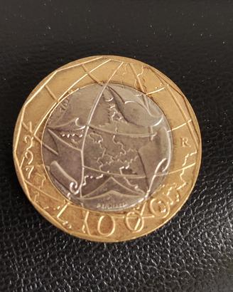 moneta da 1000 lire 1997 con errore di conio