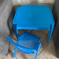 Tavolino e sedia plastica bambini