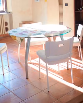 Tavolo in vetro rotondo