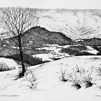 "Veduta invernale" disegno di Lorenzo Mesini