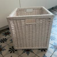 Cesta vimini bianca Ikea