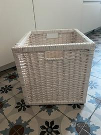 Cesta vimini bianca Ikea