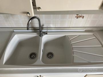 Lavabo elleci bianco con fontana paini