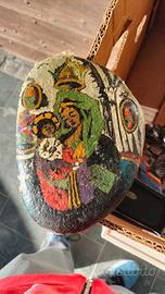 Pietra pitturata a mano Madonna bambino