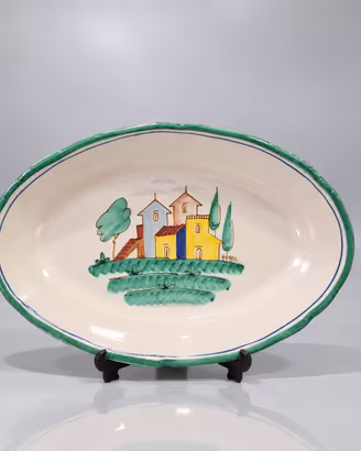 Piatto Ovale Ceramica Vietri C.A.S. Dipinto a Mano