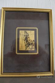 Quadro cesellato a mano Fanciulla con Bimbi