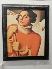 Stampa su tela "La sciatrice" di Tamara De Lempika