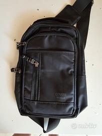 Zaino unisex in pelle nera 