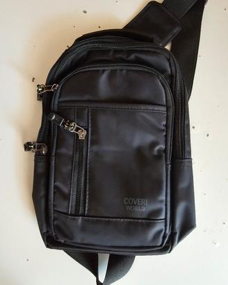 Zaino unisex in pelle nera 