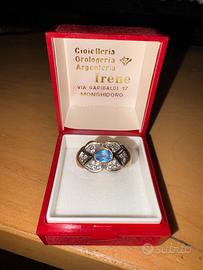 Anello Vintage “Fiocco” Oro 18kt con Zaffiro