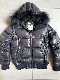 BomBoogie Bomber con Pelo Nero Vintage Imbottito