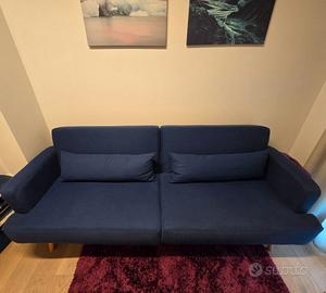 Divano letto Elvis Maison du Monde, 3 posti blu