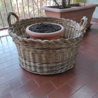 cestone vimini per fiori 