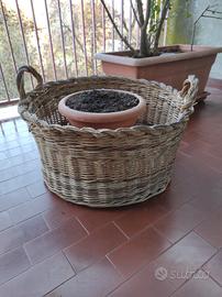 cestone vimini per fiori 