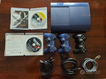 PS3 Slim Blue + 3 controller + 2 giochi 500GB