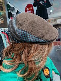 Cappello borsalino coppola tess/pelle