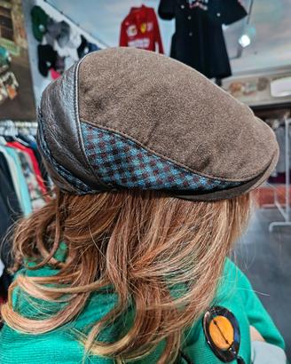 Cappello borsalino coppola tess/pelle