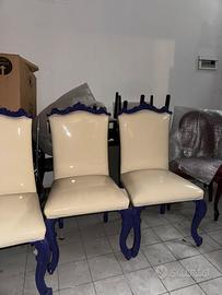 Set sedie in pelle