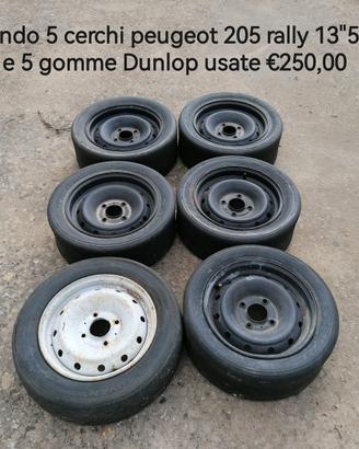 cerchi peugeot 205 rally e Gomme Dunlop