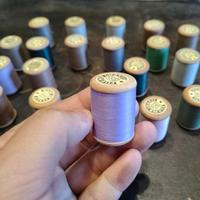 Lotto 20 rocchetti cotone in legno Leoncini anni50