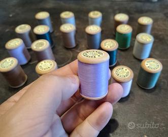 Lotto 20 rocchetti cotone in legno Leoncini anni50