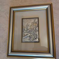  2 Quadri in argento 999 e foglia oro