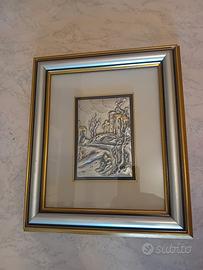  2 Quadri in argento 999 e foglia oro