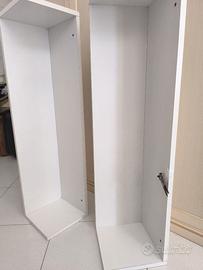 Coppia mensole/scaffali bianchi da parete 100x25cm