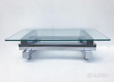 Coffee table - David Hicks - acciaio e cristallo