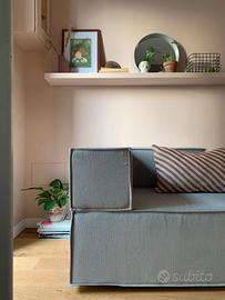 Divano  due posti chaise longue grigio