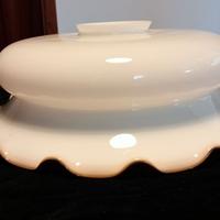 Grande lampadario da cucina in vetro vintage e a c