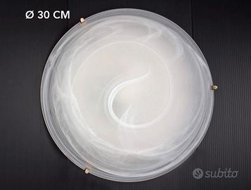 Plafoniera Ø30 cm in vetro effetto alabastro