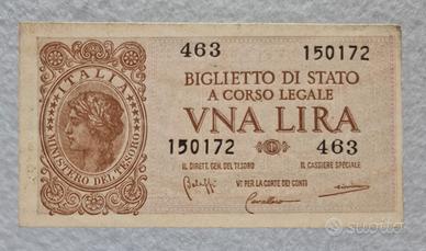 Banconota 1 Lira Luogotenenza “Italia Laureata”