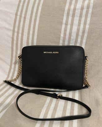 Tracolla Michael Kors nera saffiano