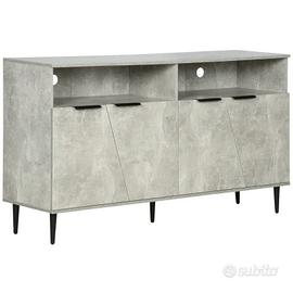 Credenza Moderna con Armadietti a 2 Ante e Mensole