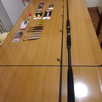 Canna da spinning+ esche artificiali 