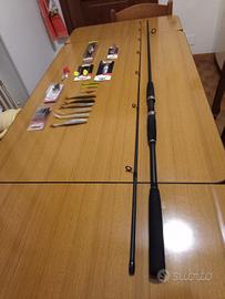 Canna da spinning+ esche artificiali 