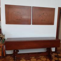 tavolo consol con allunghe intarsiate