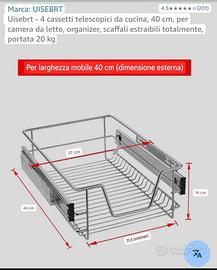 cassetti in acciaio telescopici 