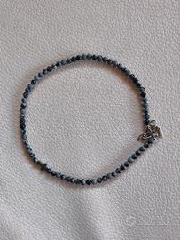 Collana Ossidiana fiocco di neve