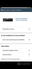 SSD WD Black sn850x Nvme M.2 1TB