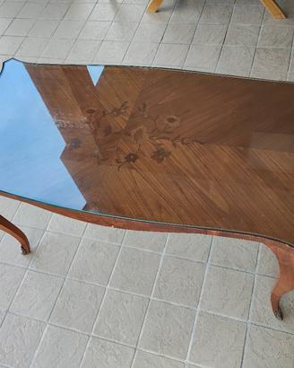 Tavolino vintage con vetro